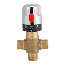Zerodis Solid Brass G1/2 Thermostatic Mixing Valve for Shower System Water Temperature Control Pipe Basin Thermostat Control - B07FTB3FCJ